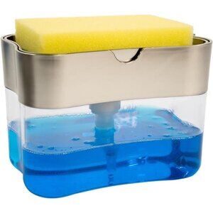 Dish Soap Dispenser and Sponge Holder for Kitchen Sink Including Spongr